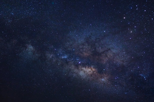 Starry night sky and milky way galaxy with stars and space dust in the universe