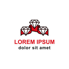 Naklejka premium Diamond Badges Ribbon Logo Vector Isolated