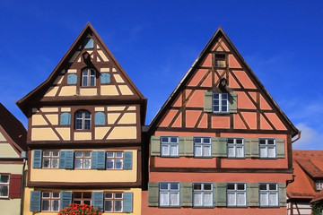 Fototapeta na wymiar Dinkelsbühl, Bayern, Deutschland, Fachwerkhäuser