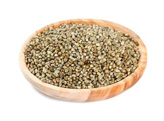 Hemp seeds isolated on white