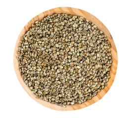 Hemp seeds isolated on white