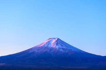 Fuji-san mountain japan iconic landmark in the morning sunrise touch the Fuji mount