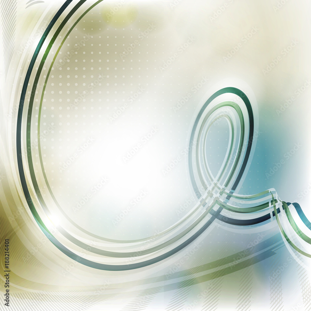 Poster Abstract striped curl on light background. Vector graphic pattern