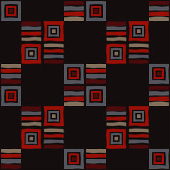 Obraz na płótnie Canvas Seamless geometric pattern. Striped and square pattern. Textile rapport.