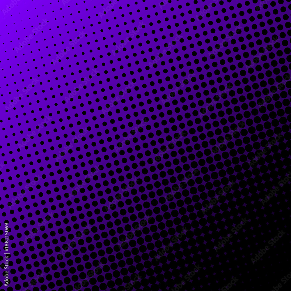 Poster vector halftone dots background. black dots on gradient background