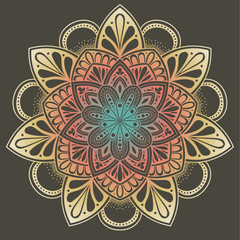 Vector round abstract circle. Mandala style.