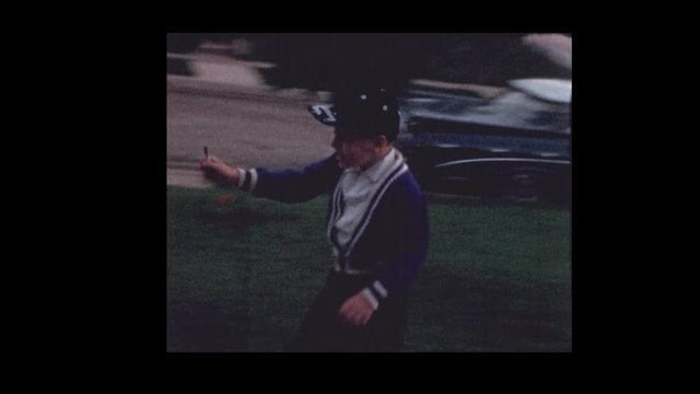 1959 Young boy flies kite