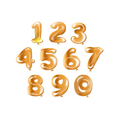 Golden number set balloon.