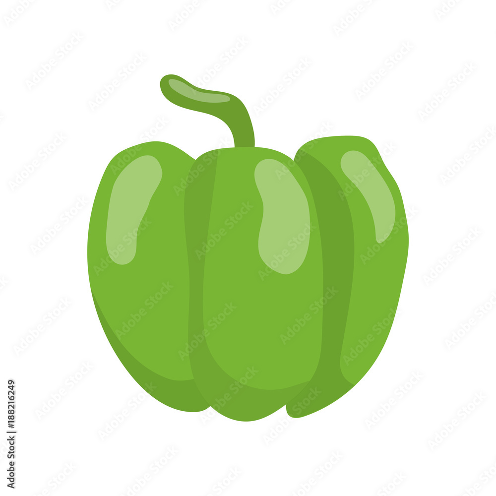 Wall mural Green pepper vegetable cartoon vector Illustration