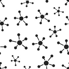 Social network, molecule, dna seamless pattern background. Business flat vector illustration. Molecule sign symbol pattern.