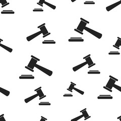 Auction hammer seamless pattern background. Business flat vector illustration. Court tribunal sign symbol pattern.