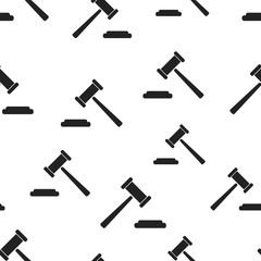 Auction hammer seamless pattern background. Business flat vector illustration. Court tribunal sign symbol pattern.