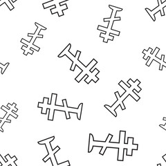 Halloween grave seamless pattern background. Business flat vector illustration. Rip tombstone gravestone sign symbol pattern.