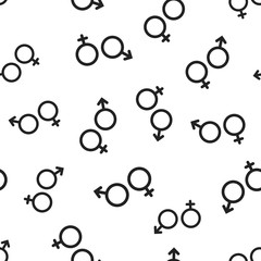 Fototapeta na wymiar Gender seamless pattern background. Business flat vector illustration. Men and women concept sign symbol pattern.
