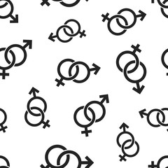 Gender seamless pattern background. Business flat vector illustration. Men and women concept sign symbol pattern.