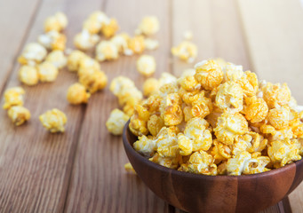 Bowl with popcorn.