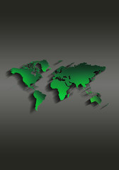 World Map with Flat Design, Illustration.
