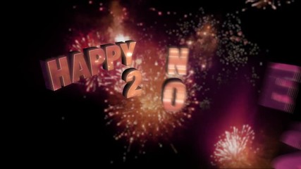 Seamless looping fireworks with the 3d animated text “happy new year 2026” in 4K resolution