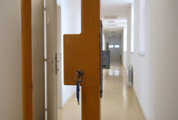 Prison gate and hallway