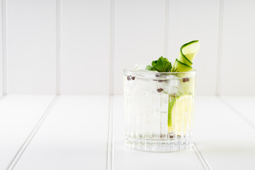 fancy gin and tonic selection drink alcohol cocktail craft fresh fruit spices mint glass bar 