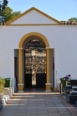 Entrance door of a cemetery in Spain