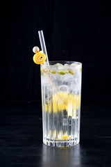 fancy gin and tonic selection drink alcohol cocktail craft fresh fruit spices mint glass bar 