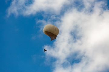 Military balloon in a blue sky