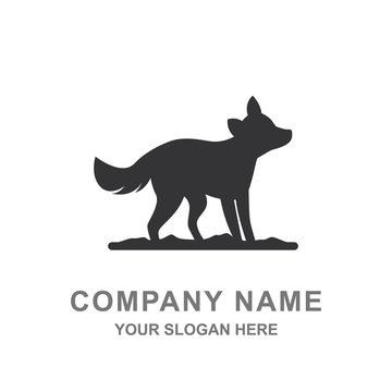 Fox Silhouette Wildlife Animal Illustration Logo Vector Icon