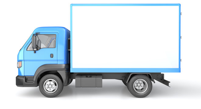 Box truck isolated on white