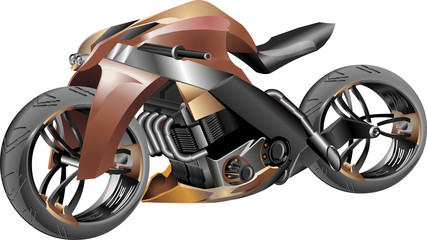 Futuristic motorcycle vector illustration on white background