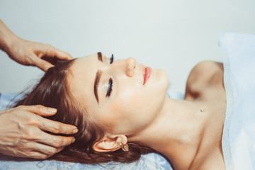 Obraz na płótnie Canvas face massage in Spa salon