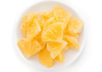 Pineapple on white plate isolated



