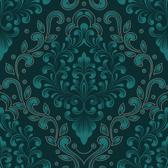 Vector damask seamless pattern element. Classical luxury old fashioned damask ornament, royal victorian seamless texture for wallpapers, textile, wrapping. Exquisite floral baroque template.