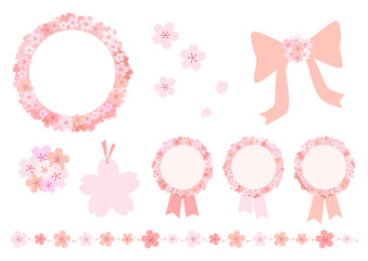 Fototapeta premium 桜 イラストセット