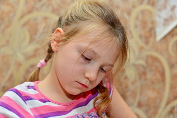 sad emotion little girl
