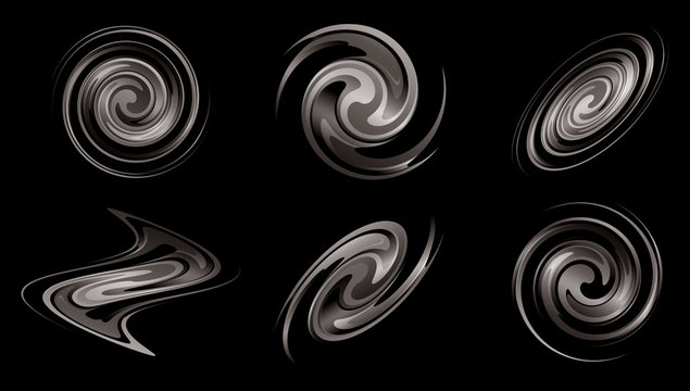 Fototapeta spiral galaxies as elements for design - vector set
