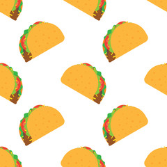 Tacos seamless vector pattern