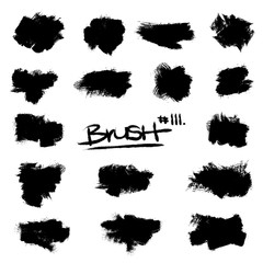 Collection of brush strokes, vector ink elements