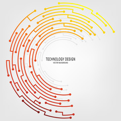 Abstract technology circuit board circle background