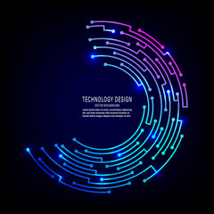 Abstract technology circuit board circle background