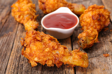 fried chicken and ketchup