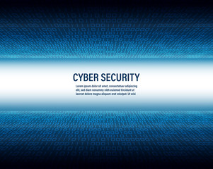Vector, cyber security concept on binary code background