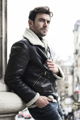 Fashion portrait of young handsome man.