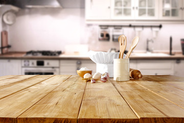 cook hat and kitchen space 