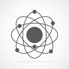 Gray atom icon. Vector illustration.