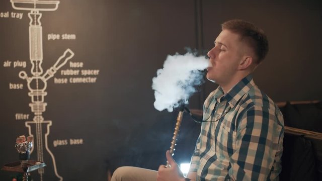 man smoking the hookah and thinking