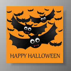 Halloween gift card with flying bats.