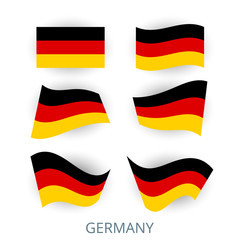 Icons set of various images country's flags. Collection flags of Germany. Vector illustration