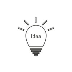 Transparent light bulb icon with text : Idea