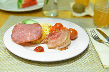 Breakfast in restaurant